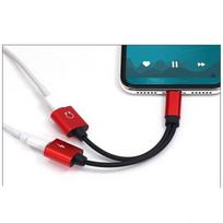 2in1 Lightning Dvigubas Adapteris Įkroviklis Garso Skirstytuvas Kabelis iPhone Red