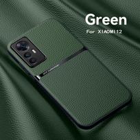 For Xiaomi Mi 12 Pro 12X 5G Case Luxury Leather Texture Magnetic Back Cover for Xiaomi 12Pro Mi12 Pro Mi12X Phone Cases Fundas For Mi 12 5G žalia