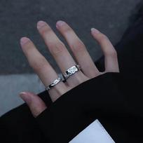 2 vnt. Senovinio stiliaus poros žiedai Atidaromi Knuckle Retro Sidabro spalvos Unisex Madingi Piršto Žiedai Papuošalai Moterims Žiedų Rinkinys gray