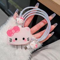 Hello Kitty Įkroviklio Duomenų Kabelio Apsaugos Dėklas Dangtelis Apple Iphone 18/20W Įkrovimo Apsauga Apsauga nuo Lūžimo Duomenų Laido Vyniojimo Rinkiniai