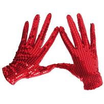 Belly Iatin Dancing Gothic Performance Mittens Shining Sequins Gloves Club Handwear Dancing Gloves rožinė raudona spalva