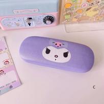 Sanrio Hello Kitty Kuromi Akinių dėklas Mielas animacinis Lašams atsparus Nešiojamas akinių dėklas