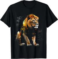 Lion Art - Animal Lovers Motif Artwork Animal Lion T-Shirt 3XL
