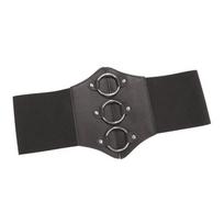 Women Corset Belt Metal O-Ring Heart-Ring Wide Elastic Waspie Waist Belt for Daily 73cm juoda