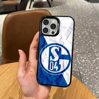 Klasikinis S-Schalke-es 04 P-Pattern   Dėklas telefonui iPhone17,16,15,14,13,12,11 Plus,Pro Max Spalvotas Sidabru dengtas vidinis dangtelis iPhone13PRO