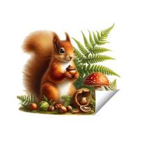 Static Window Sticker Waterproof Scratch-Resistant Glass Cling Sticker Removable Squirrel Printed Stickers for Bathroom Kitchen