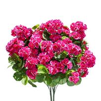 Dirbtinės gėlės laukui 14'' Raudona pelargonija Šilkinės gėlės Lauko UV atsparūs Sodo augalai Krūmas Dirbtinės gėlės Namų Vestuvių Virtuvės Dekoravimui One Size