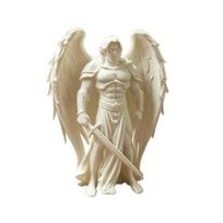 3D Spausdinta Sparnuota Vyriška Angelo Statulėlė Balta Angeliuko Figūrėlė Stabilus Pagrindas Angelas Karys Skulptūra Namų Biuro Stalo Lentynos Dekoras Dovana Ornamentas balta