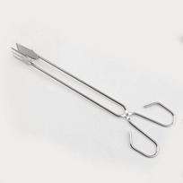 Tvirtas 31 cm nerūdijančio plieno BBQ žnyplės angliai ir maistui, daugiafunkcinės kepimo žnyplės lauko kepimui 31cm white