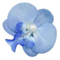 Phalaenopsis Flower Hair Clip Dirbtinio šilko gėlių dizaino plaukų segtukas nugaros galvos plaukų letena Lengvas stilingas aksesuaras tamsiai mėlyna spalva