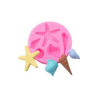 Ocean-Themed Silicone Mold for Fondant, Cake, Chocolate & Soap - Conch, Starfish, and Shell Designs