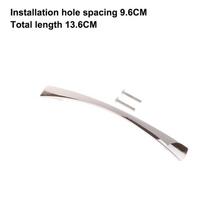 1 Set Furniture Curved Handle 96/128/160Mm Kitchen Cabinet Solid Drawer Knobs Office Cupboard Door Wardrobe Pulls 96MM chrome