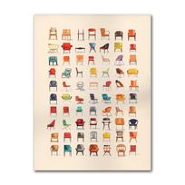 Vintage Classic Chair Canvas Poster, Mid Century Bauhaus Furniture Art Painting, Wall Art for Living Room Home Decor 21X30CMNo Framed