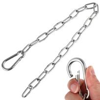 LIOOBO Fitness Chain Fitness Extension Chain 60x4cm Chain M7 Carabiner 60X0.4X0.4cm sidabras