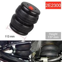 2E2300 Dvigubo spiralės oro pagalvės Sunkvežimiui/Autobusui/Priekabai Sunkiųjų darbų pneumatinė pakaba 113-137mm Reguliuojama 1/2-14NPT ir 3/8-16UNC black