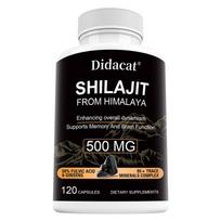 Didacat Shilajit from Himalaya 500MG with Ginseng, 120 Capsules for Memory & Brain Function Support 120PCS