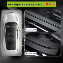 For Toyota Corolla Cross -2025 Car Door Threshold Bar Strip Stickers Trunk Scratch Resistant Trampling Protector Accessories 10 PCS Door Trunk black