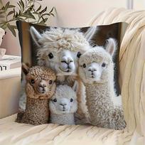 DoubleSided Alpaca Plush Pillowcase  xxx Bohemian Machine Washable Sofa Bed Decor 45x45cm