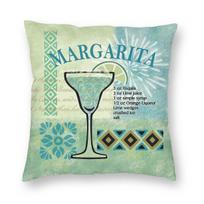 Margarita Cocktails Square Pillowcase Polyester Linen Velvet Pattern Zip Decor Home Cushion Case 30x30cm