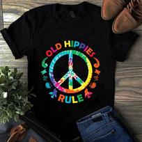 Old Hippies Rule Hippie Retro Vintage Men's and Women's T-shirts XXXXL
