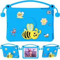Kids Case for iPad 12th(A18) 11th(A16) 10th 10.9 /9th 8th 7th Gen 10.2  10.5  New iPad 9.7  Air Mini 4 5 6 7 iPad Pro 11  Bee Shockproof Cover Stand iPad Pro 10.5 inch mėlyna