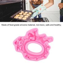 Pink Color Silicone Fondant Mold Photo Frame Design Baking Decor Tool  For Cake Decoration rožinė