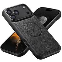 EUCAGR for IPhone 17 Pro Max 16 Plus 15 14 13 12 Magnet Wireless Charging Magsafe Phone Case Luxury Carbon Fibre Faux Leather iPhone Air juoda