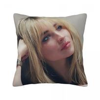 Singer Sabrina Carpenter Square Pillow Cases Pop Music Cushion Cover Zippered Decor Pillowcase For Bed 45X45Cm Peach skin 18*18(CM)-1Pcs