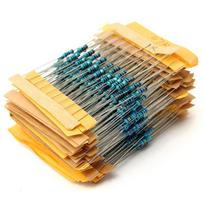 500 vnt 50 reikšmių 1/4W metalo plėvelės rezistorių asortimento rinkinys 0,25W 1% 1R-10mR 1ohm-10Mohm rezistorių rinkinys