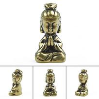 Tvirtas žalvaris Guanyin Budos statulėlės mini statulos ornamentas, namų biuro stalo dekoras