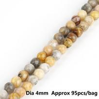 Natūralaus akmens „Crazy Agate“ briaunoti apvalūs palaidi karoliukai 15 colių sruogos 4 6 8 10 mm Pasirinktinis dydis papuošalams gaminti 4mm 95pcs