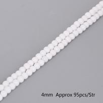 Natūralaus balto akmens karoliukai laisvi apvalūs tarpiniai karoliukai papuošalams gaminti 4/6/8/10/12 mm 15 colių „pasidaryk pats“ apyrankės karoliai 4mm 95pcs