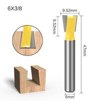 1/6 vnt 6 mm 1/4 colio kotelio jungties frezavimo antgalių rinkinys 14 laipsnių medžio apdirbimo graviravimo antgalių frezavimo staklės medienai 1/4*3/8 geltona