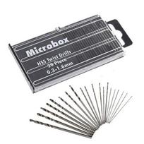 Mini greitaeigių plieninių suktinių grąžtų rinkinys Mikro HSS grąžtų rinkinys su dėklu 20Pcs/Pack sidabras