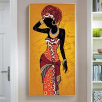 Afrikiečių gentis Juoda moteris Abstrakcija Drobės tapyba Afrikos meno plakatai Spaudiniai Cuadros Sienos menas Verandai Namų dekoravimui Skandinaviškas 20cm×40cm NoFrame