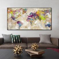 PATIKIMAS MENAS Pasaulio žemėlapis Juodai baltos nuotraukos Klasikinio stiliaus drobės Paveikslai Modernūs namų sienų dekoravimo plakatai be rėmelių 20cm×40cm NoFrame
