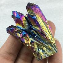 Natūralaus kristalo galvanizavimas Septynios vaivorykštės spalvingų kristalų spiečiaus papuošalai Originalūs akmens kristalų spiečiaus degausavimas 15g - style free