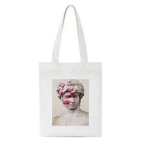 Moterų senovinis pirkinių krepšys Van Gogh tapyba David Tote Bag Ekologinis didelės talpos pirkinių krepšiai Klasikinė drobinė pečių krepšys rankinė 24*26cm