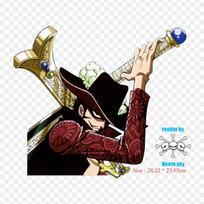 Dracule Mihawk Monkey D. Luffy One Piece Treasure Cruise Iron On Patches For DIY Heat Transfer Clothes T-Shirt Thermal Stickers Decoration Printing black