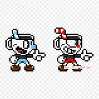Cuphead Pixel Art Iron on Heat Transfer Printing Vinyl Patches Sticker for Clothes DIY Appliques Washable Patches