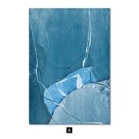 Mėlynojo marmuro Nordic plakatas Modernus sienos menas Drobės spaudinys Abstraktaus linijinio piešinio dekoratyviniai paveikslai svetainei Namų dekoras A4 21x30cm No Frame gray