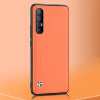 OPPO Reno 3 Pro 5G dėklas Prabangus odinis telefono dėklas, skirtas OPPO Find X2 Pro X2 LIte Neo silikoninis dangtelis, atsparus smūgiams Reno 3 4G oranžinė