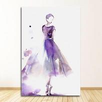 Šiaurės šalių plakatai ir spaudiniai Namų dekoras Sienų tapyba Berėmio akvarelė Violetinė balerina drobė Tapyba Merginos kambarys Art Cuadros 60X80cm No Frame white
