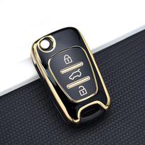 TPU automobilio raktų dėklas, skirtas Kia Rio Soul Venga Picanto Rio Sorento Ceed Sportage, skirtas Hyundai i20 i30 Veloster ix20 nuotolinio valdymo dangtelis juoda