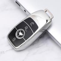 Vandeniui atsparus TPU automobilio nuotolinio rakto dėklo dangtelis, skirtas Mercedes Benz ACESG klasės GLC CLE CLA W177 W205 W213 W222 X167 AMG apsaugos laikiklis 3 Buttons balta