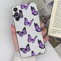 Dėklas, skirtas Samsung A04E A23 A32 A33 A52 A72 A12 A13 A14 A10S Fashion Flower Butterfly skaidrus apsauginis minkštas silikonas, skirtas Samsung Galaxy buferiui Samsung A01