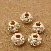 4 vnt. 8*9 mm deimantinio krašto metalinių apvalių karoliukų su didele skylute papuošalų gamybai, „pasidaryk pats“ apyrankė, vėrinys, auskarai about 8*9mm 4pcs rožinio aukso spalvos
