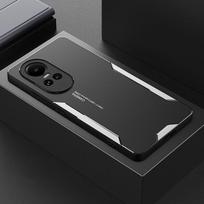 Aliuminio metalinis smūgiams atsparus dėklas skirtas OPPO Reno 10 Pro 5G Reno10 matinis dangtelis silikoninis pilnas apsauginis telefono dangtelis skirtas OPPO A58 A78 4G A98 A97 5G Reno 10 5G sidabras