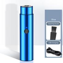Mini elektrinis skustuvas, nešiojamasis elektrinis kelioninis skustuvas, USB įkraunamas neskausmingas belaidis skustuvo veido barzdos kirptuvas mėlyna