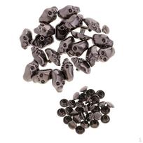20x metalinės kaukolės formos smeigtukų kniedės, skirtos Leathercraft, pasidaryk pats, pilka, 7 mm